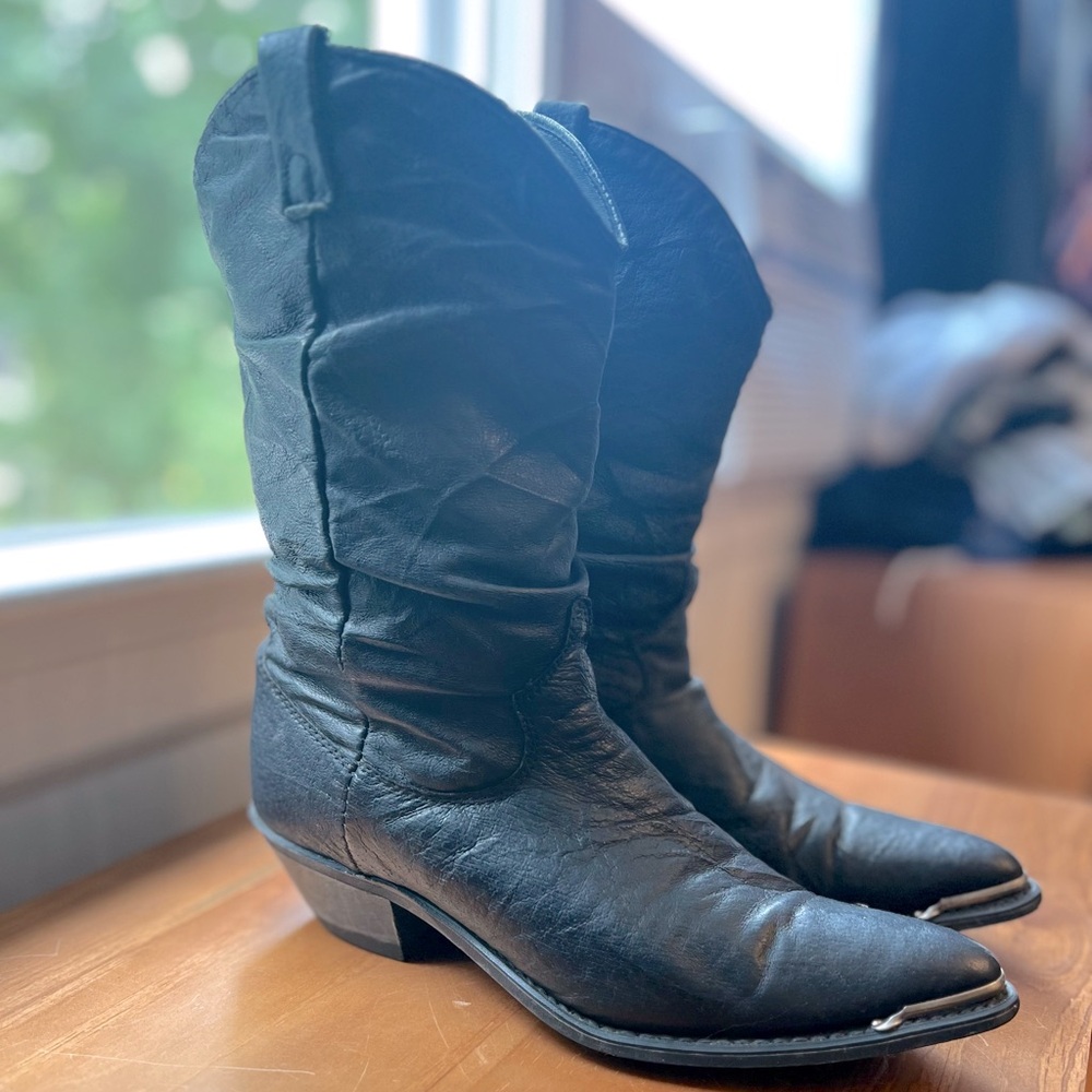 Vintage Black Cowboy Boots